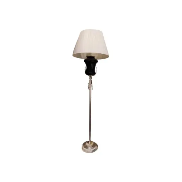 Floor lamp in silver and silk, Epoque by Egon Furstenberg image