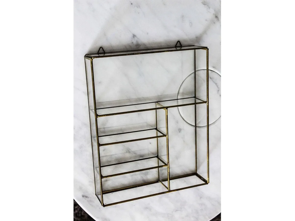 Etagere shelf in brass and glass (1970s) 