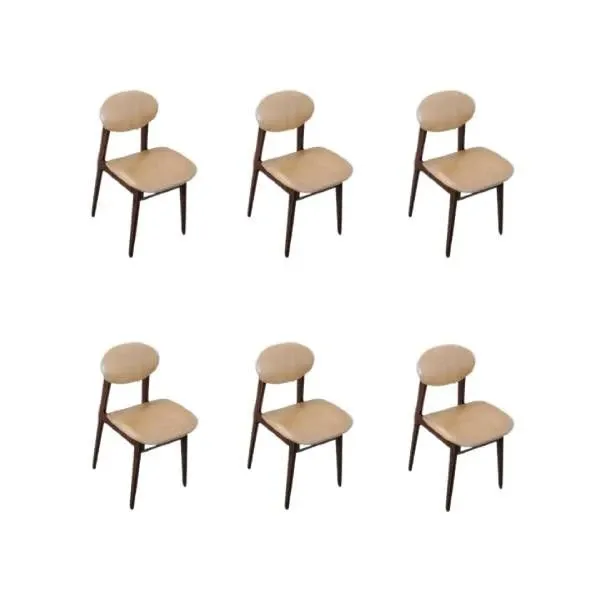 Set of 6 vintage chairs in eco-leather and wood (1960s), image