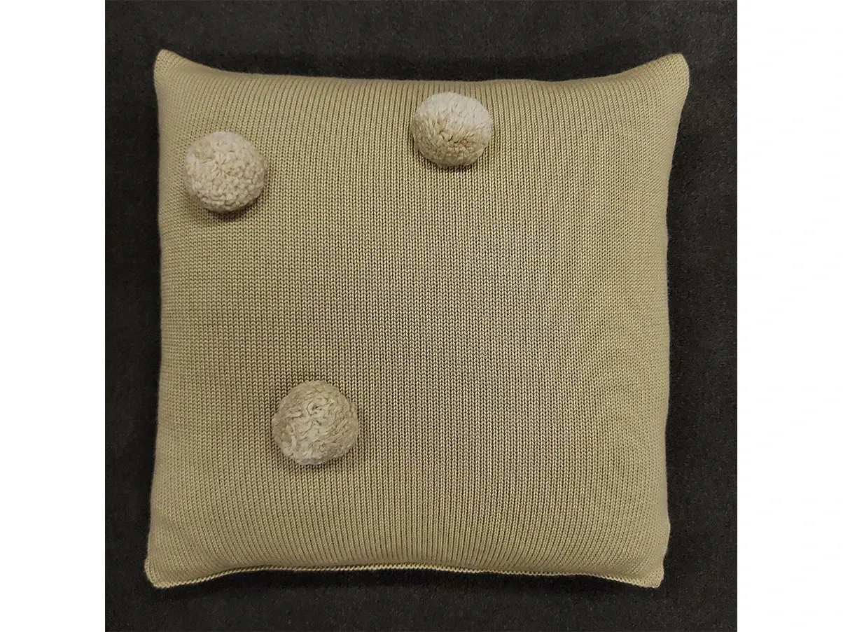 Cuscino Pon Pon Mod. 2 in lana (beige), Ivano Redaelli 3