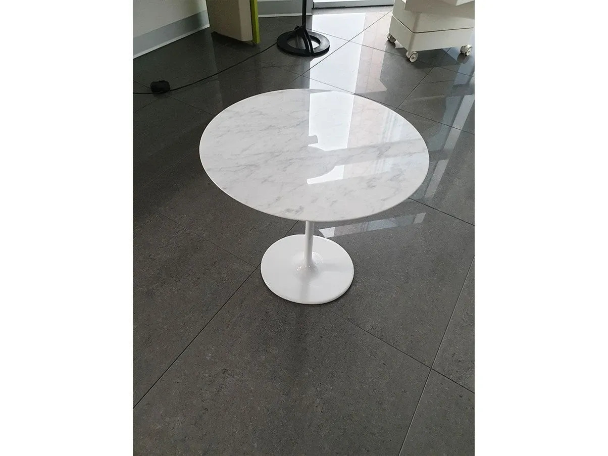 Dizzie oval coffee table with marble top (white) 4