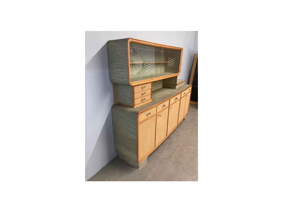 Credenza vintage in laminato bicolore (anni '60), 3