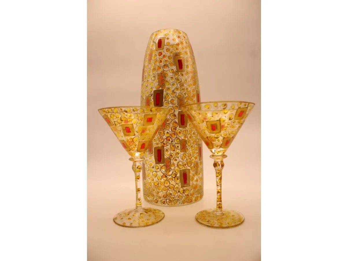 Set of 2 goblets and vase Gustav Klimt, Nason&amp;C 2