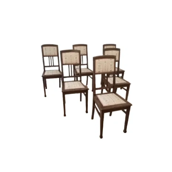 Set of 6 vintage oak chairs (1920s), image