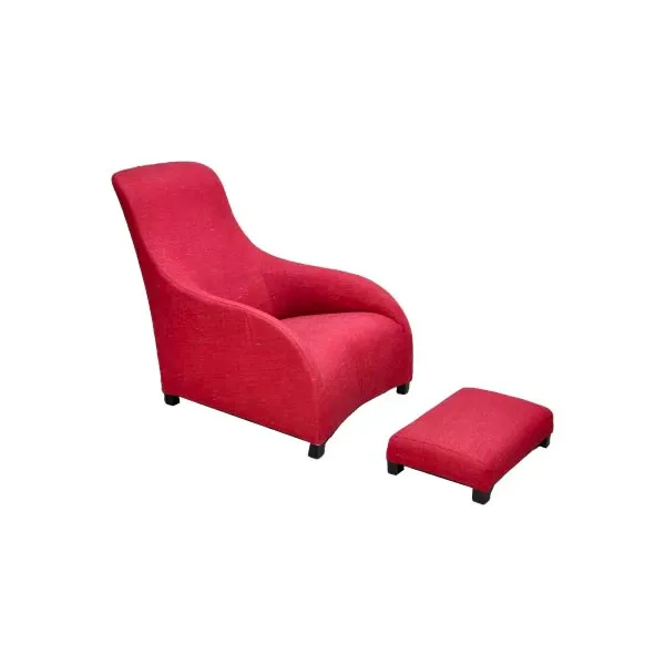 Poltrona Kalos con pouf abbinato (rosso), Maxalto image