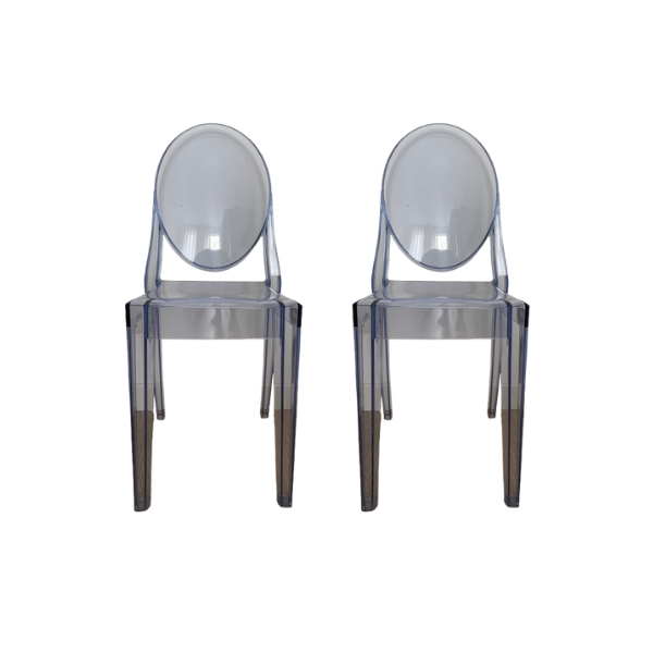 Coppia di sedie Victoria Ghost azzurre di Philippe Starck, Kartell image