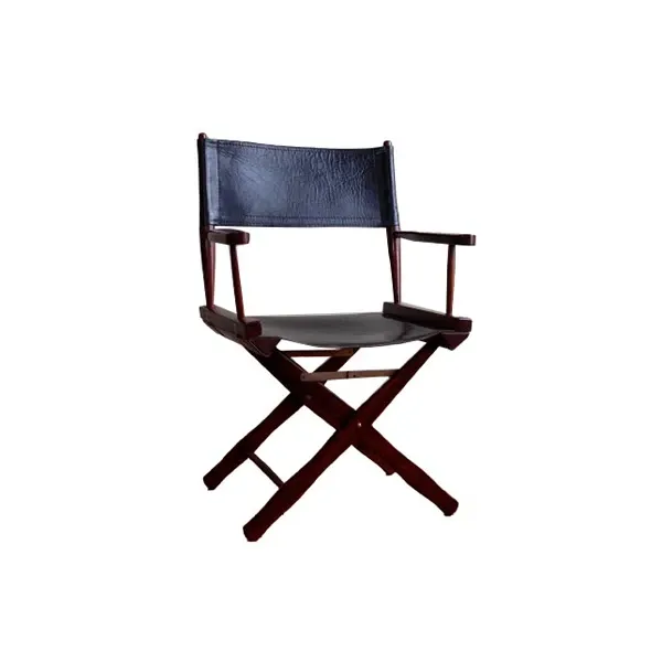 Folding chair in pledge of rosewood and vintage leather image