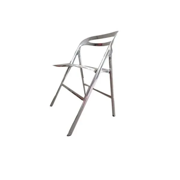 Yuko folding chair with polished aluminum structure, Desalto image