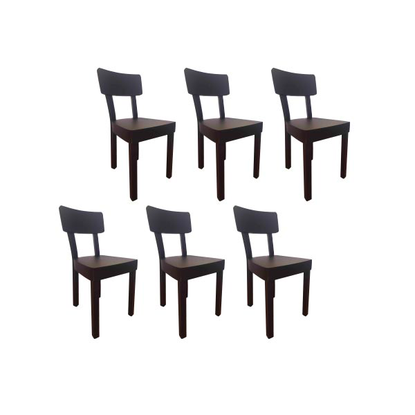 Set of 6 Black 123 chairs in beech wood (black), Gervasoni image
