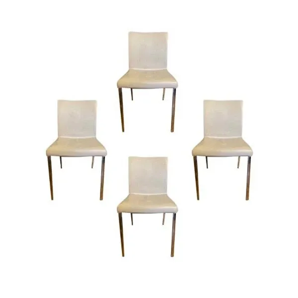 Set of 4 Anna chairs in leather (white), Cattelan Italia image