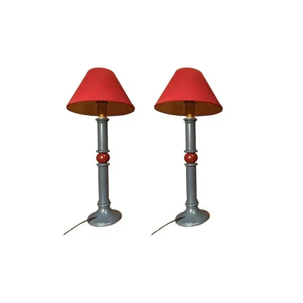 Set 2 lampade da tavolo in maiolica, Cantori 