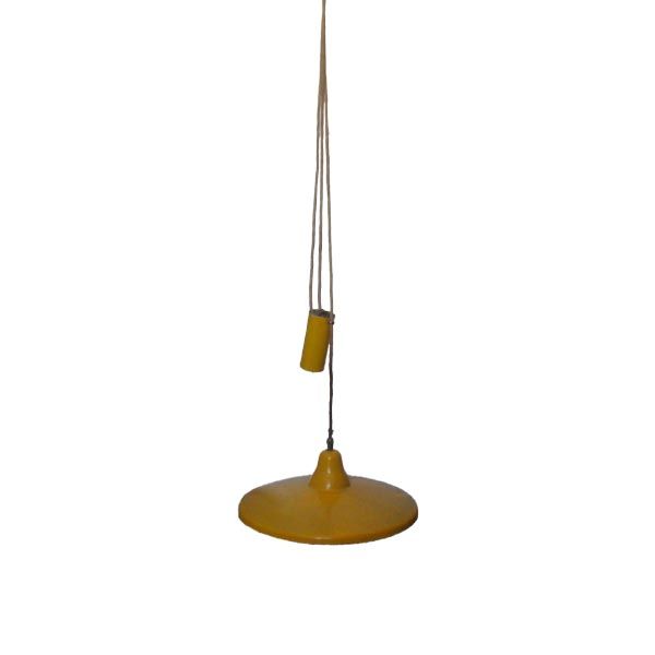 Vintage enamelled metal pendant lamp (1950s), image