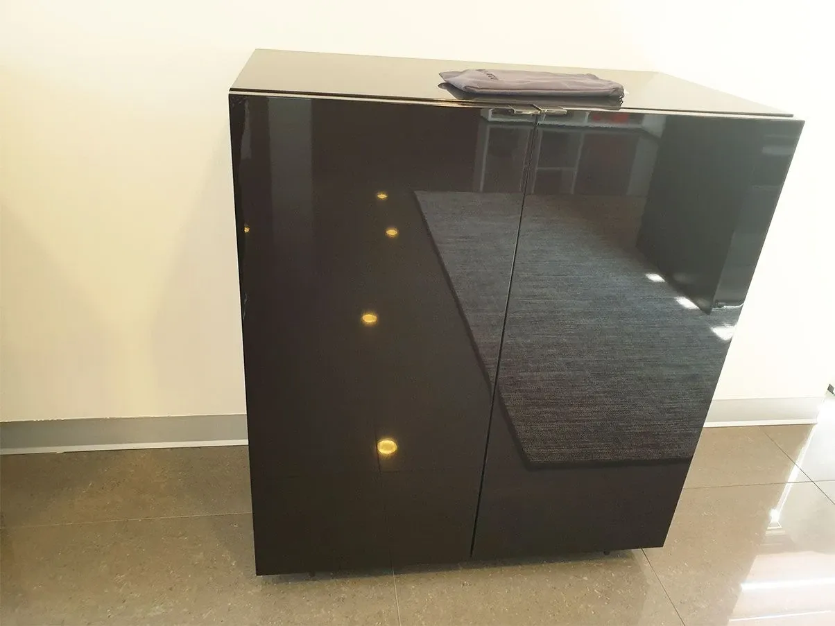 Harvey Line container with 2 shelves (anthracite), Minotti 8