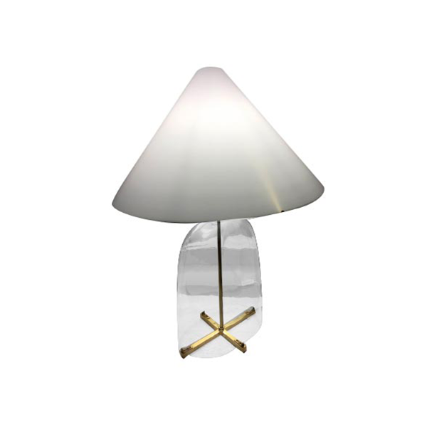 Moretti Luce 1509.A.7 Figi Lampada Da Tavolo Ottone e Vetro ambra