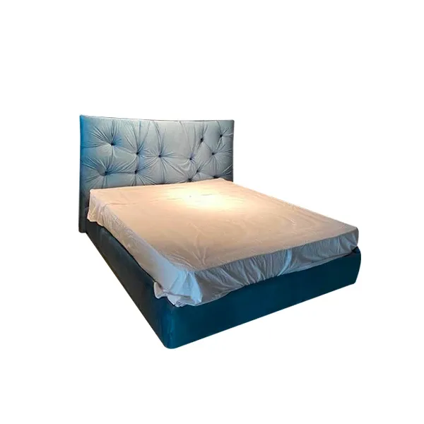 Dolce double bed in quilted velvet (blue), MD Work image
