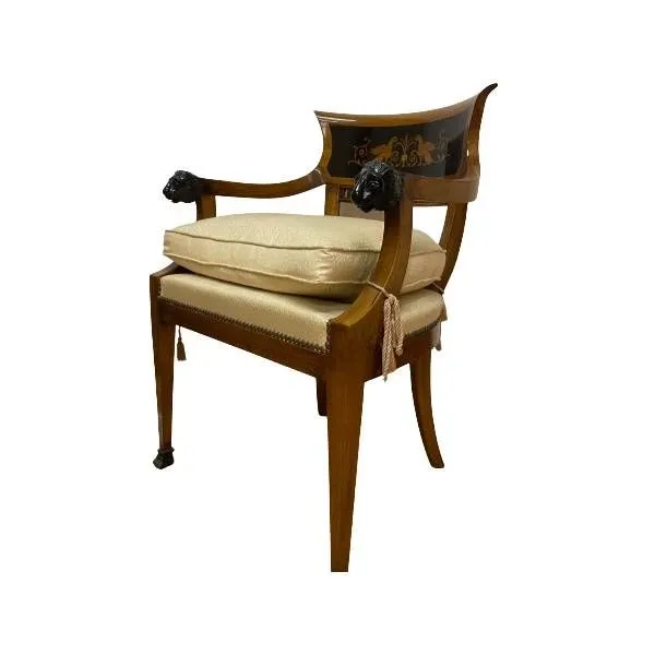 Vintage mahogany and walnut armchair (1980s), image