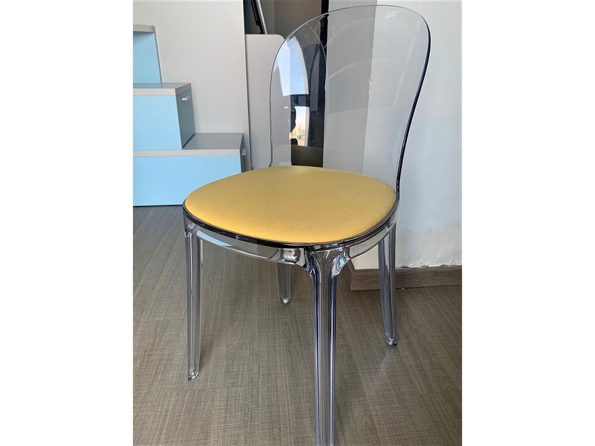 Sedia Vanity Chair in policarbonato e tessuto (giallo), Magis