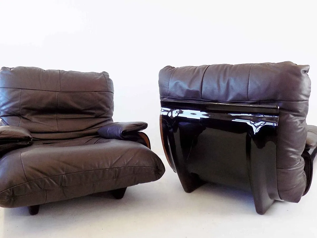 2er Set Sessel Marsala aus Leder (Braun) 10