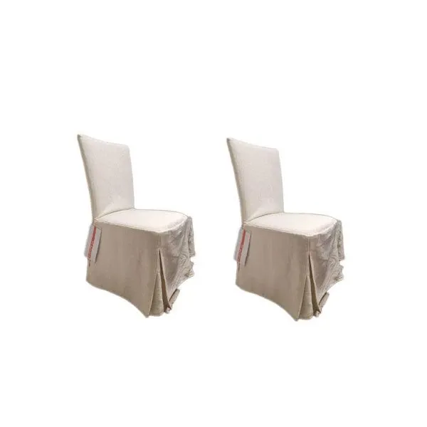 Set of 2 Eva upholstered chairs with fabric, Flexform 1