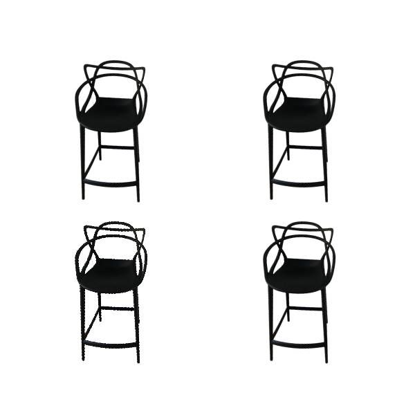 Set of 4 black Masters stools, Kartell image