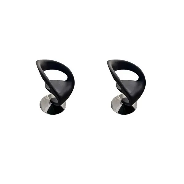 Set of 2 Pin up swivel armchairs in polyurethane (grey), Infiniti 