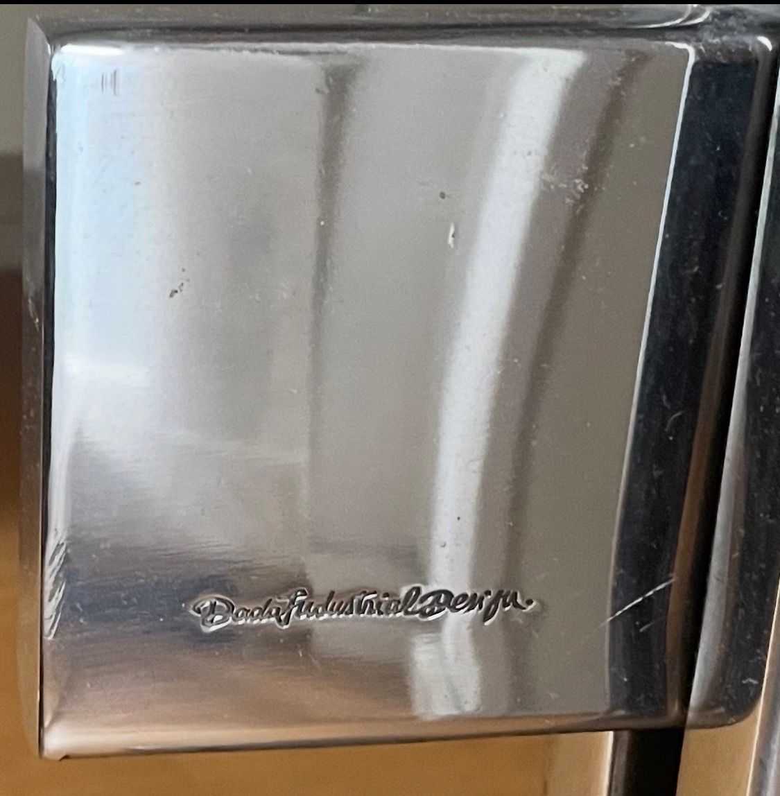 Chrome Metal and Glass Console Table (1970s) Brand