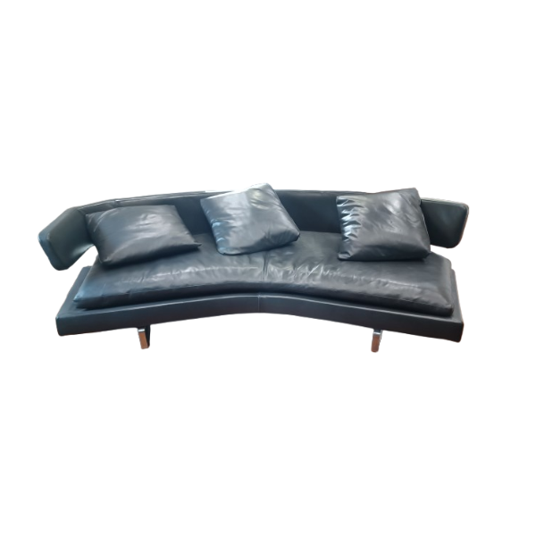 Canapé 3 places Arne en cuir gris par Antonio Citterio image