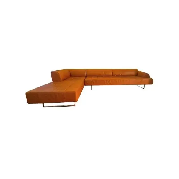 Corner sofa in brown leather, Poltrona Frau image