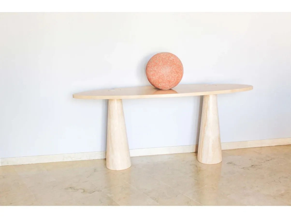 Vintage travertine Eros Console (70s), 1