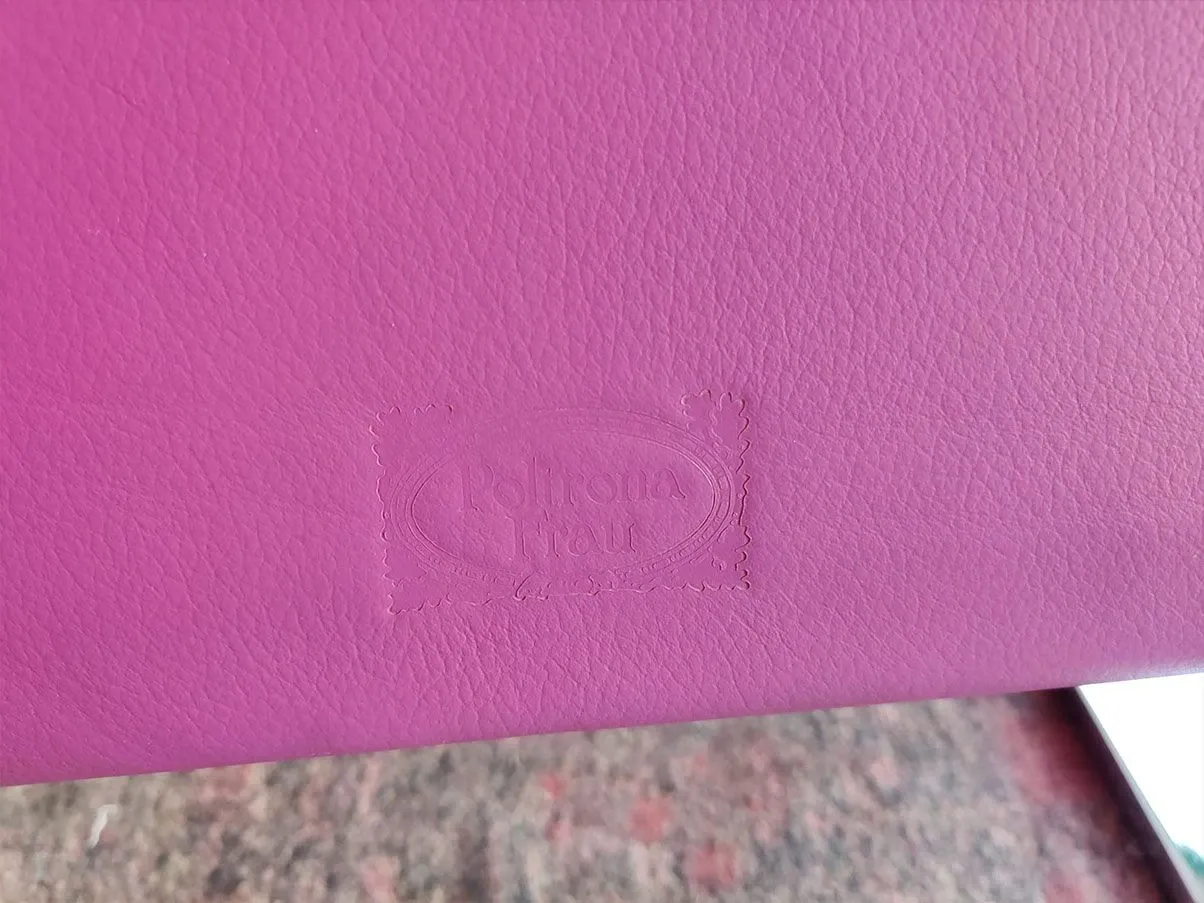 Sessel Ravello mit Hocker aus Leder (rosa) 1
