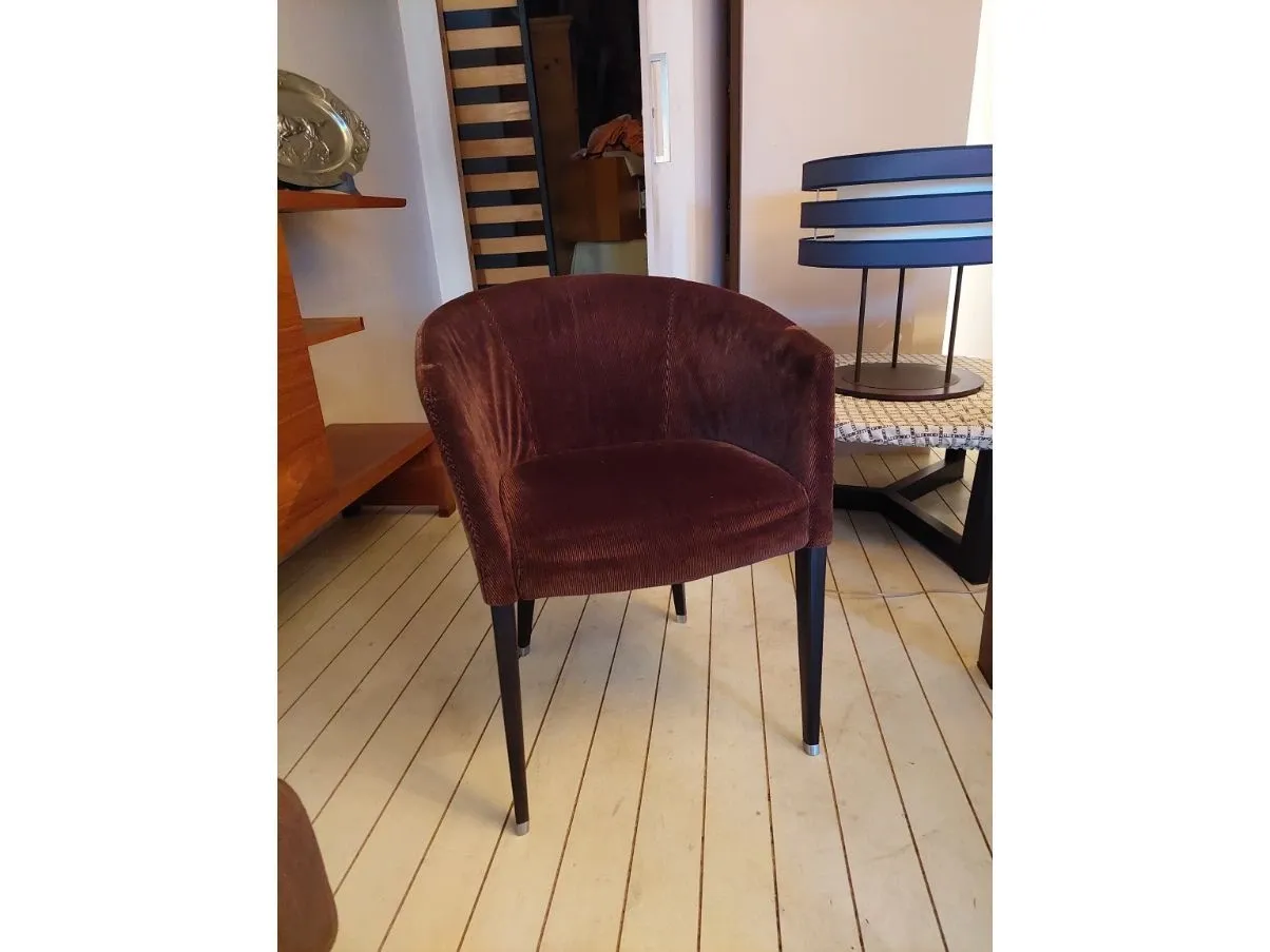 Poltroncina Margot in velluto marrone, Giorgetti 2