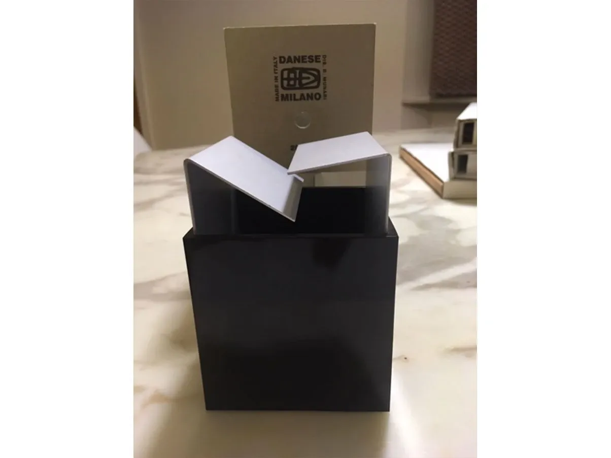 Cubo ashtray by Bruno Munari (black), Danese Milano 1