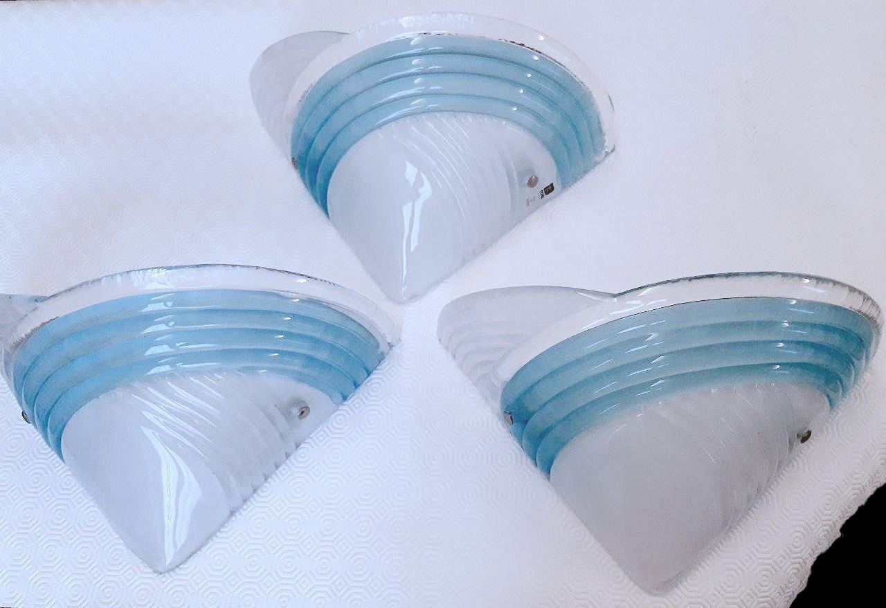 Set of 3 Murano Glass Wall Sconces Main