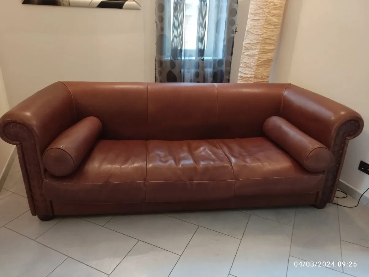 Alfred 3 seats sofa in leather 1