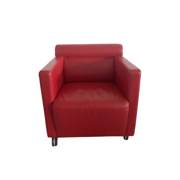 Dafne armchair in burgundy leather, Poltrona Frau image