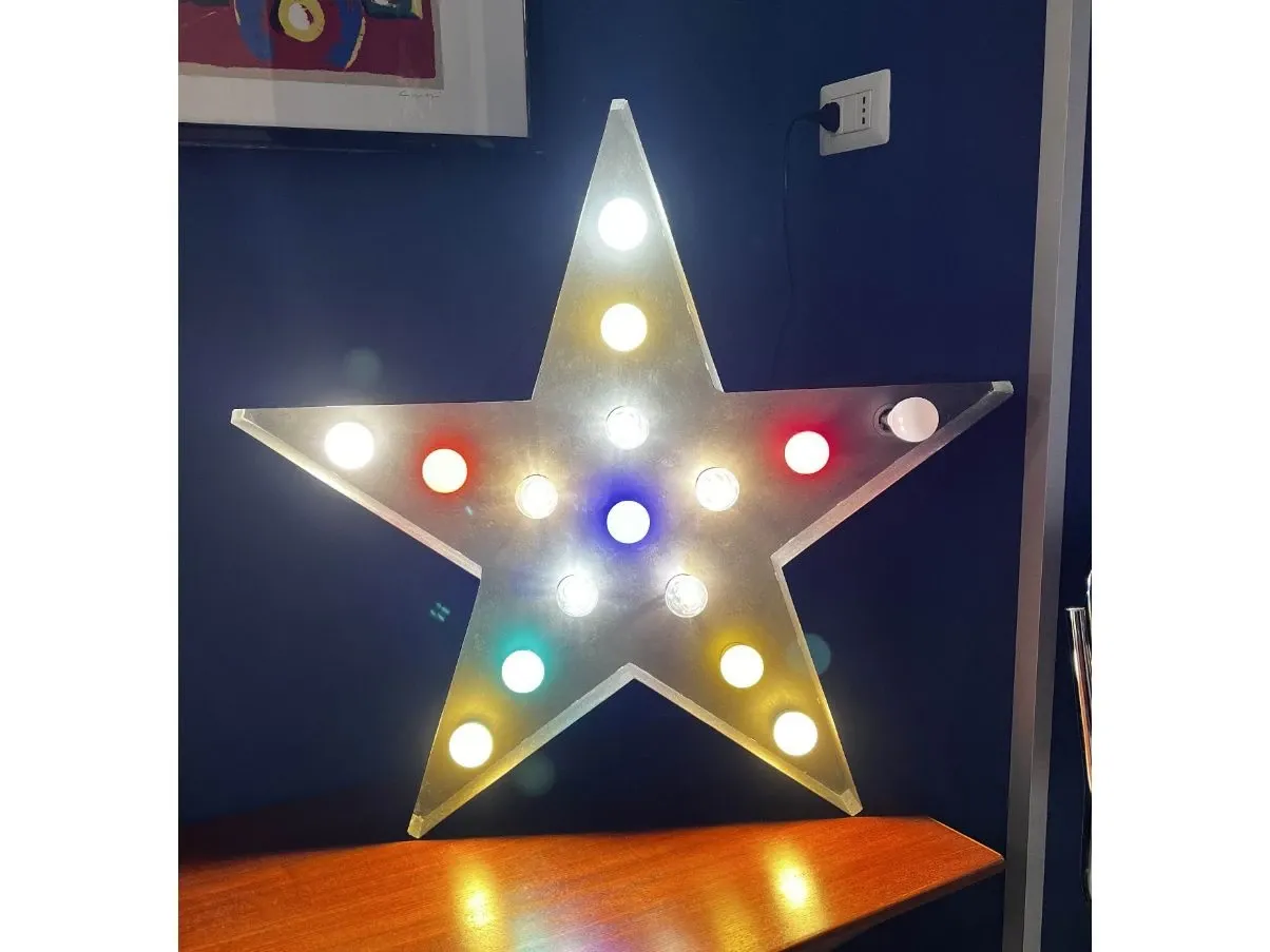 Vintage luminous star table lamp (1990s), image