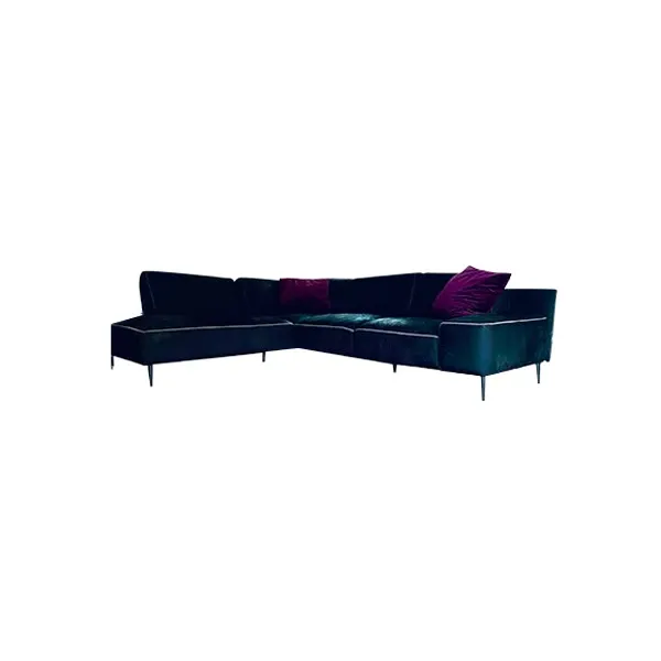 Forma corner sofa in nubuck leather (black) 3