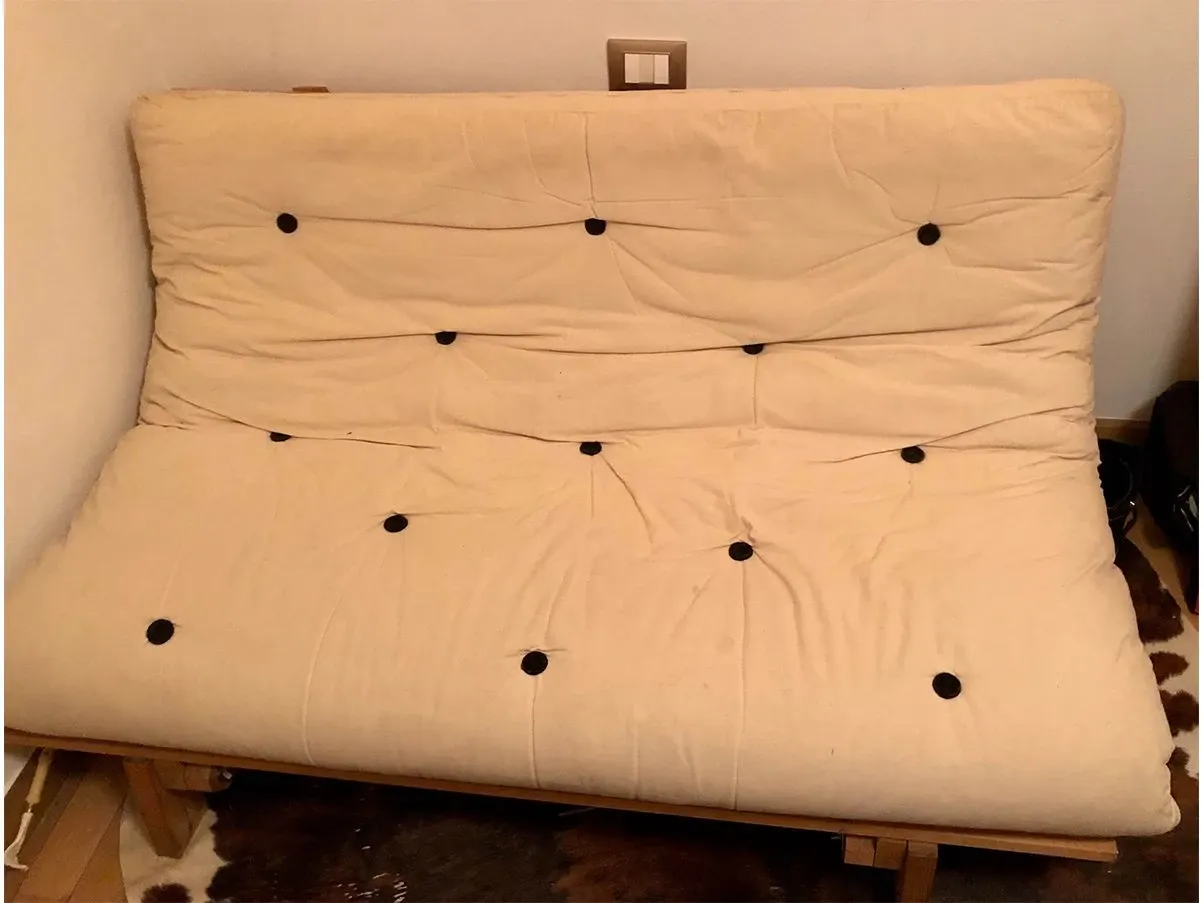 2 seater adjustable futon sofa bed in wood, Bed & Sofa 2