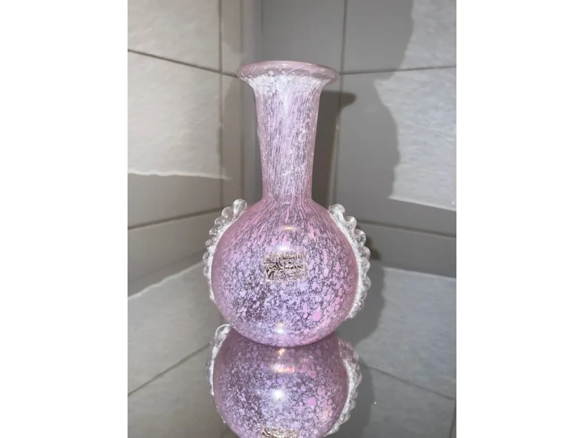 Vintage Glasvase Rosa (80er Jahre) 1