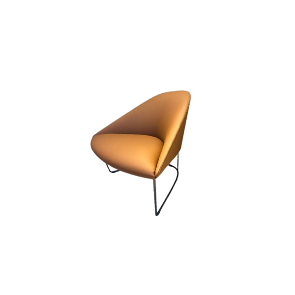 Colina armchair in eco-leather (brown), Arper image