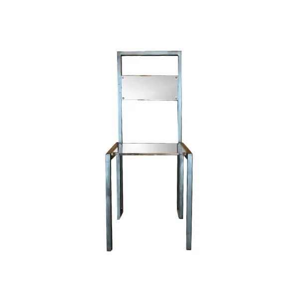 Chair in brushed stainless steel and Plexiglas by Gianni Osgnach 2