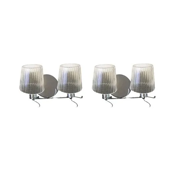 Set 2 Lumè A2 wall lamps in chromed metal, De Majo 1