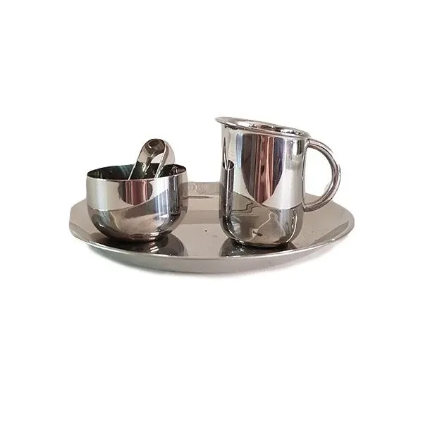 Set 90042 tray, cream, sugar bowl and spring, Alessi image