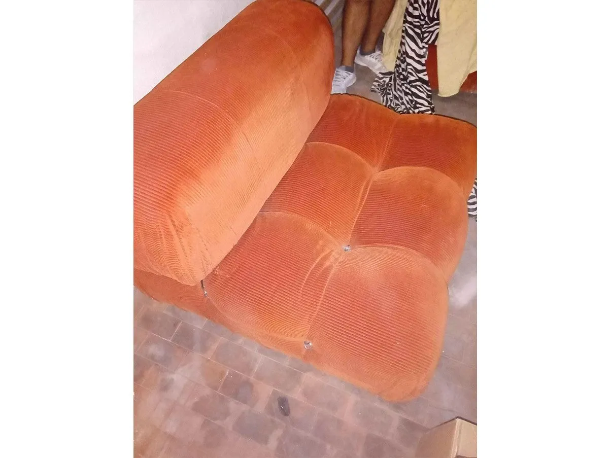 Vintage velvet Camaleonda armchair (orange) 