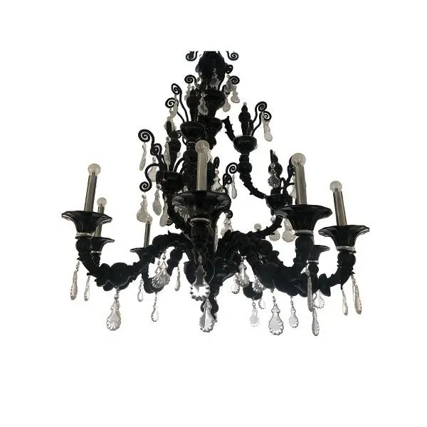 Lampadario Taif in cristallo nero, Dolce e Gabbana 