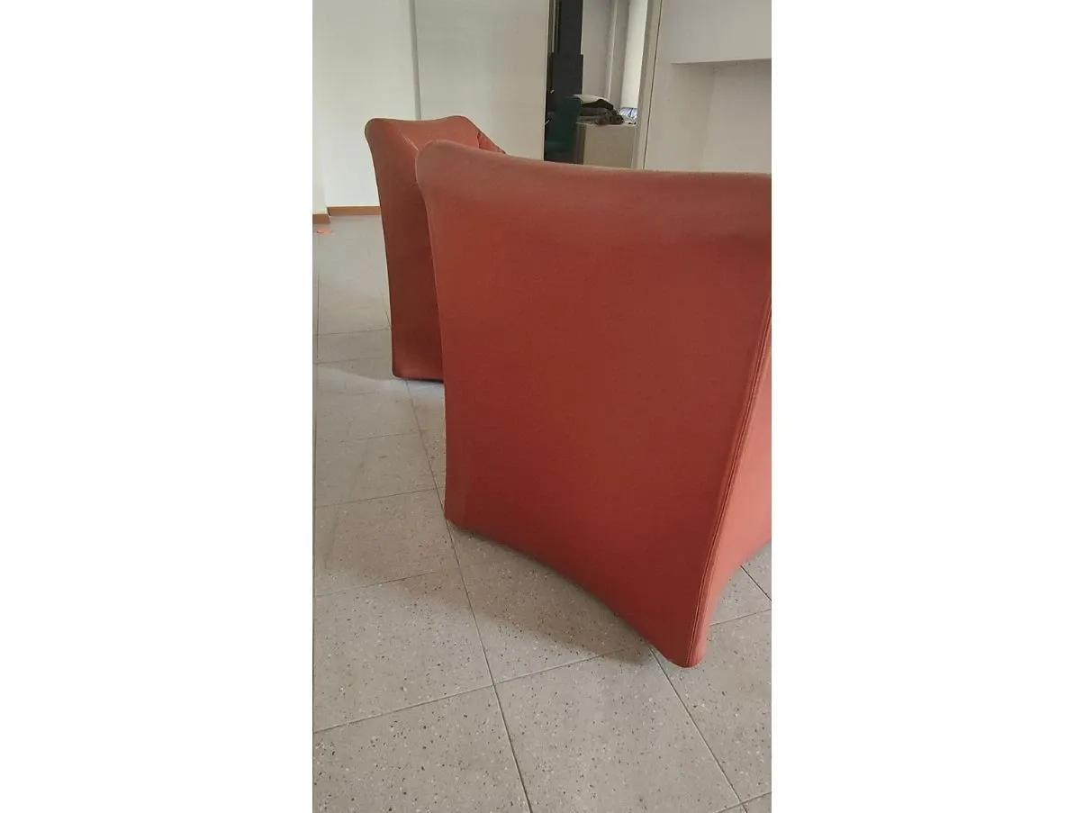Set of 2 Temptation 684 armchairs in red leather 4