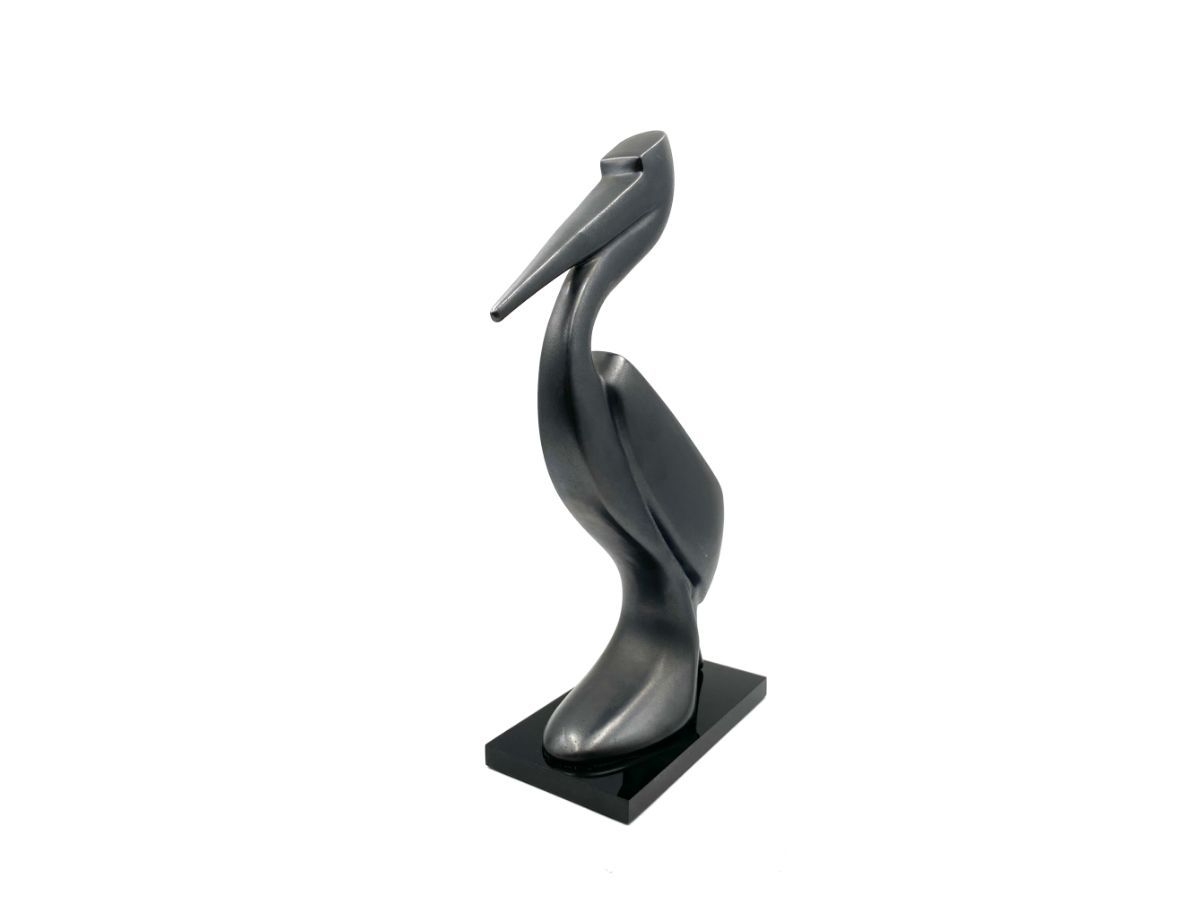 Vintage ceramic and wood Pellicano sculpture (1970s) 7