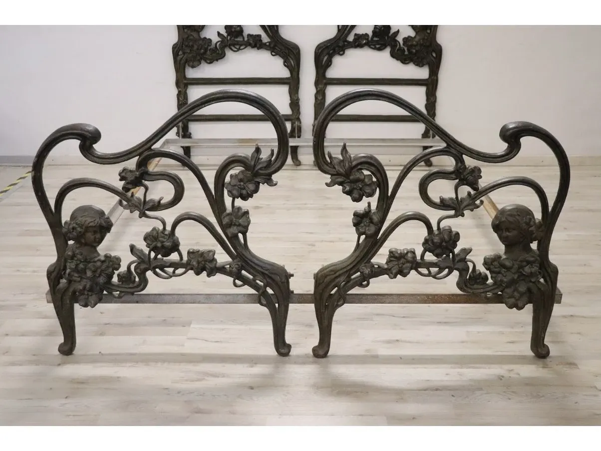 Vintage cast iron double bed ('800) 1
