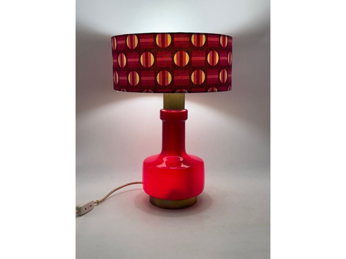 Red Glass Space Age Table Lamp (1960s Vintage) Optional8