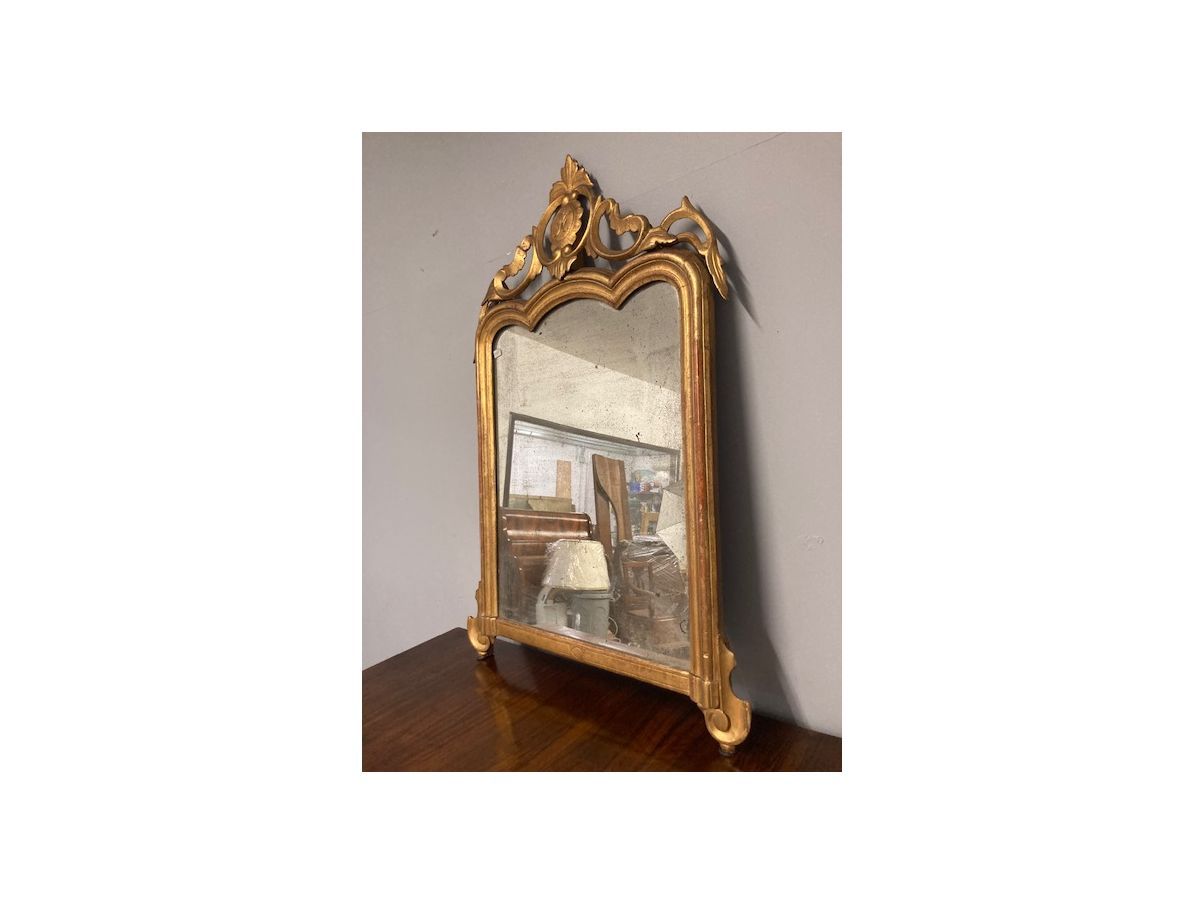 Specchio vintage con cornice dorata ('800)